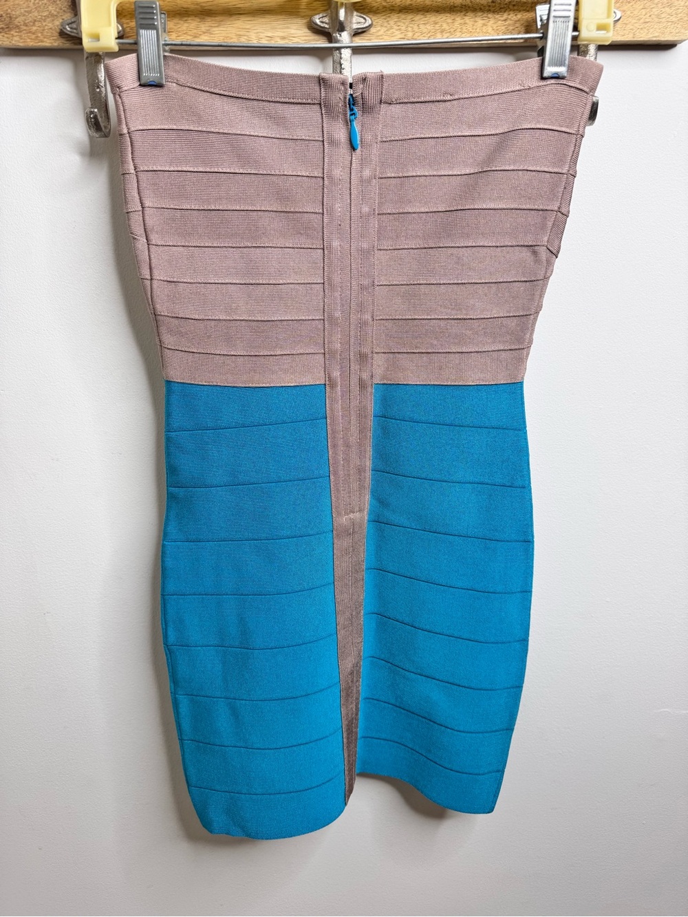 Bebe Teal and Taupe Bandage Y2K millenium Dress - Picture 2 of 5